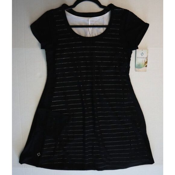 Stonewear Designs 11380-500-02 Women's Sz S Black Drishti Scoop Neck Dress - Picture 9 of 12